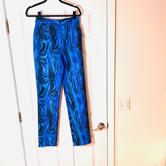 DVF crepe pants in tie-dye Sz 4 - Picture 2 of 6